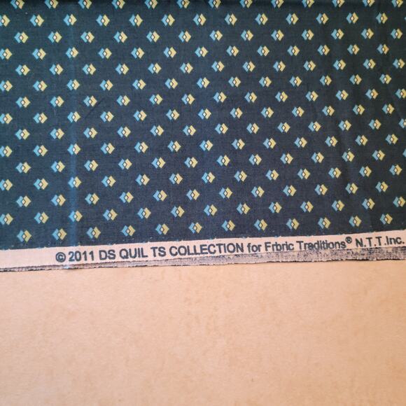 Cotton Fabric Blue Green Geometric Print 27"x42" DS Quilts Fabric Traditions - Picture 6 of 8